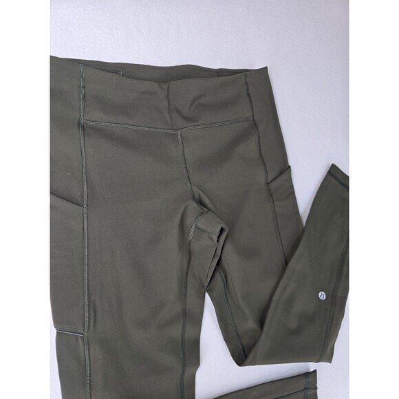 Lululemon Athletica Luxtreme High Compression Size 8 With Pockets Dark Green - Picture 4 of 7